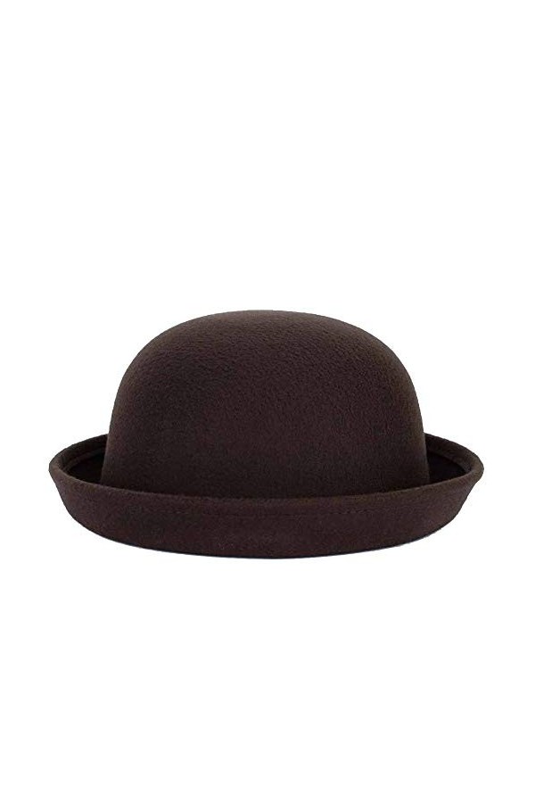 Chapeau Melon Adulte Casquette en Feutre Polaire avec Bord Retroussé Hiver Chapeau Seau Thermique pour Hommes Femmes