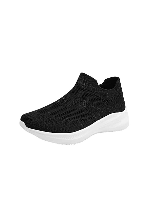 Appartements pour Femmes Habillées Hommes Respirant Baskets Femmes Mode Sport Course Maille sur Couples Chaussures Glisser ex