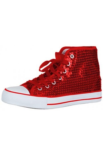 Brandsseller Baskets à paillettes semi-hautes pour femme - Rouge - rouge, 36 EU