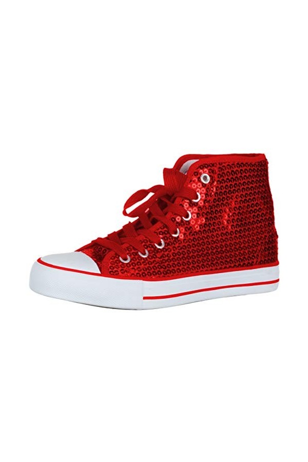 Brandsseller Baskets à paillettes semi-hautes pour femme - Rouge - rouge, 36 EU