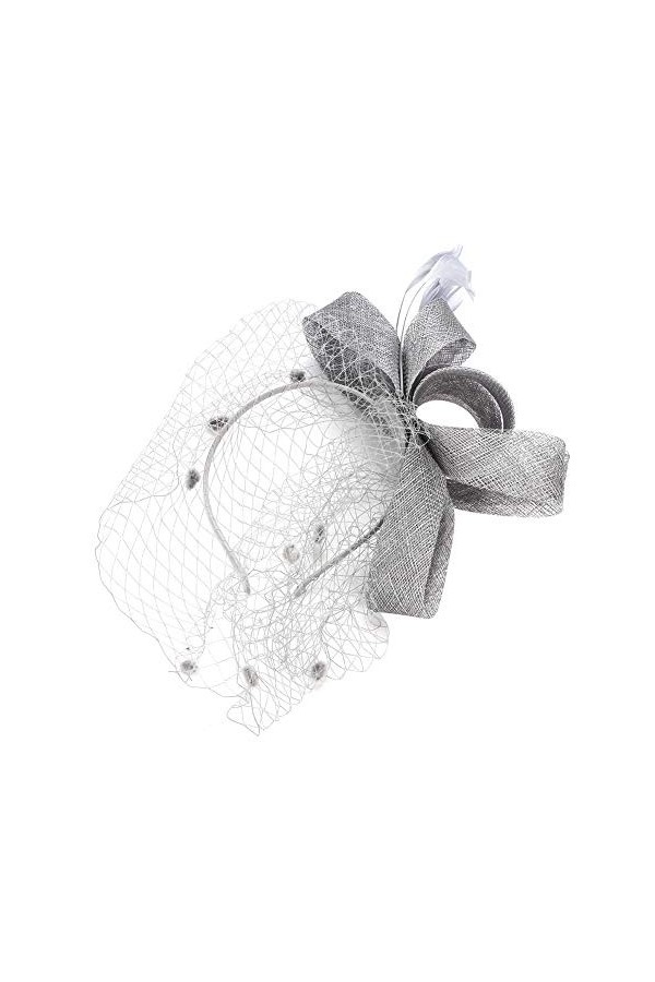 HKSCKJ Chapeau de Mariée Elégant avecVoilette Accessoire de Mariage avec Epingle à Cheveux Chapeau de Mariage avec Plume Déco