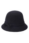Boomly Femmes Chapeau de Melon Chapeau Feutre de Laine Vintage Doux Élégant Chapeau déglise Cloche Seau Chapeau Anti UV Lau