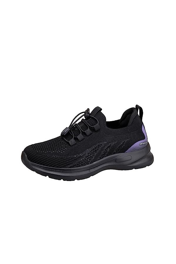 Chaussures de Sport pour Femme Légère Mode Printemps et été Femmes Baskets Sneakers Poids Léger Mouche tissé Maille Respirant