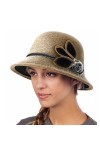 KharmLaddy Chapeau melon dhiver pour femme - Style rétro - Fedora en fausse fourrure - Pour église, mariage, thé, marron, ta
