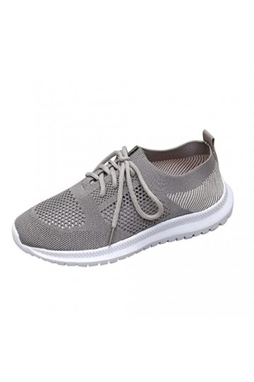 Baskets confortables Fly pour femme - En maille - Décontracté - Lacets creux - Respirantes - Tissées - Tendance - Chaussures 