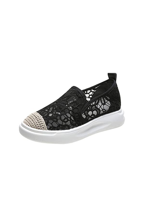 Plates Baskets Femme sans Lacets Tennis Chaussures De Toile Respirant Chaussure De Marche Confortables Pas Cher Mode LéOpard 