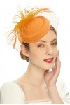 Cizoe Chapeau bibi pour femme - Style vintage des années 20 et 50 - Chapeau à pilules Kentucky Derby - Voile de fleurs - Chap