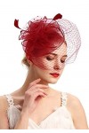Cizoe Chapeau bibi pour femme - Style vintage des années 20 et 50 - Chapeau à pilules Kentucky Derby - Voile de fleurs - Chap