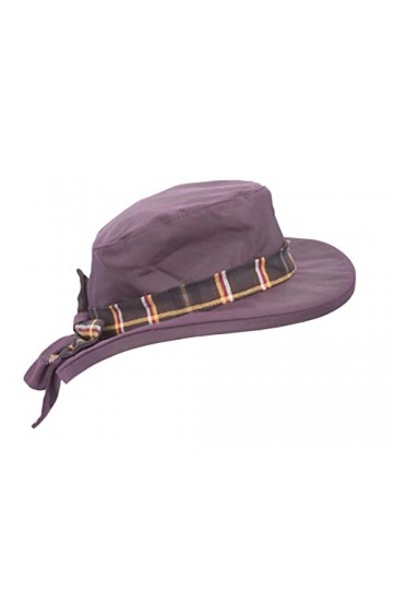 Walker & Hawkes - Chapeau ciré déquitation Thelma - Femme - Ruban à Carreaux/Noeud - Bleu Marine - XL 60cm 