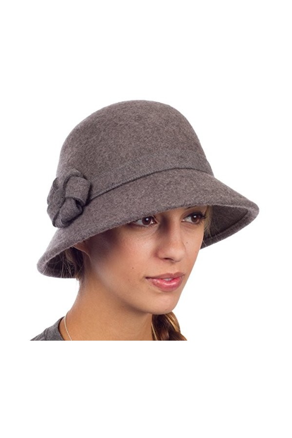 Sakkas Chapeau Cloche Femme Laine Style Rétro Molly - Gris - One Size