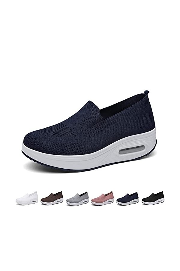 GYCS Baskets orthopédiques pour Femmes, Baskets à Plateforme Extensible en Maille, Chaussures de Marche Confortables et décon