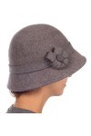 Sakkas Chapeau Cloche Femme Laine Style Rétro Molly - Gris - One Size