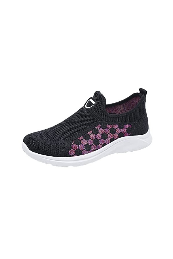 Sbyhbhyds Baskets Mode Femmes Baskets Confort Chaussures décontractées Femmes Couleurs Gray Chaussures de Marche Lady Easy Sh