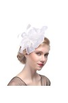 XINCHIA Chapeau bibi en maille filet voile bandeau fleur rubans voile chapeau de fête chapeau ascot bandeau à plumes bandeau 
