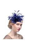 XINCHIA Chapeau bibi en maille filet voile bandeau fleur rubans voile chapeau de fête chapeau ascot bandeau à plumes bandeau 