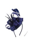 Felizhouse Chapeau bibi en satin avec plumes pour femme, pour mariage, cocktail, thé, fête royale Ascot Église, accessoire de