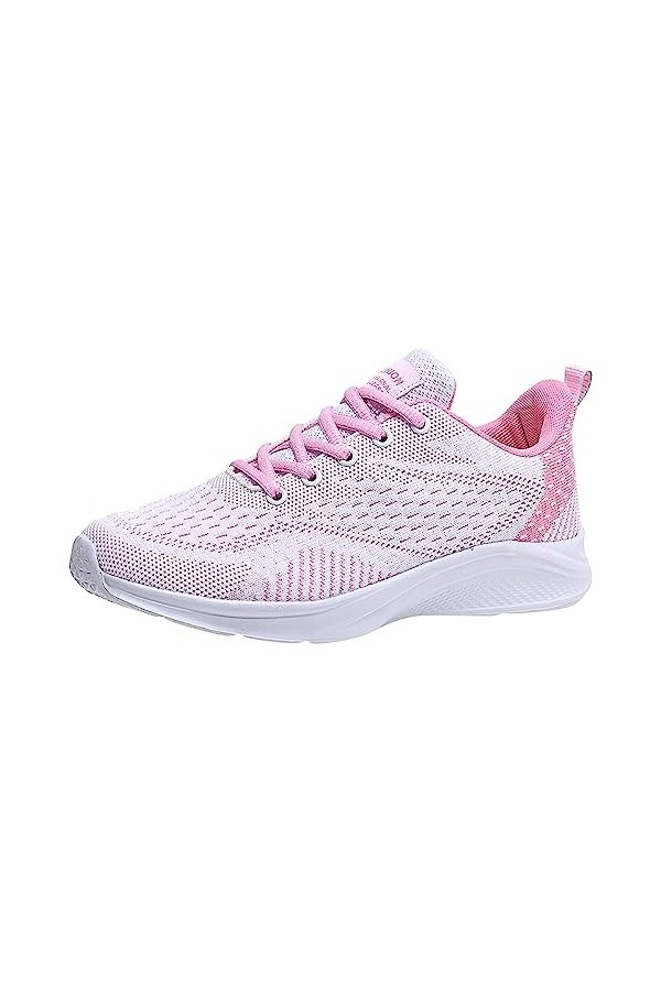 Baskets Chaussures de Sport Baskets Blanches Femmes Baskets Femmes Mode Motif Simple Maille Solide Respirant Confortable Fond