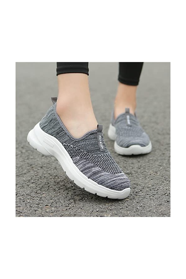 Chaussures Cuir Noir Baskets Mode Femmes Baskets Confort Femmes Chaussures décontractées Femmes Gris Couleur Chaussures de Ma