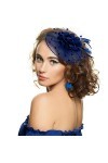 Chapeau Fascinators pour Femmes Chapeau en Maille à Plumes Florales Vintage Cocktail Party Wedding Tea Party Headgear Hair Ac