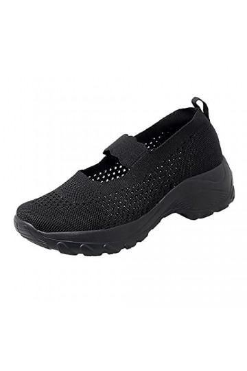 Baskets Chaussures de Sport Baskets Blanches Femmes Mode Mesh Slip Creux sur le Cale Chaussures de Sport Femmes Été pour Femm