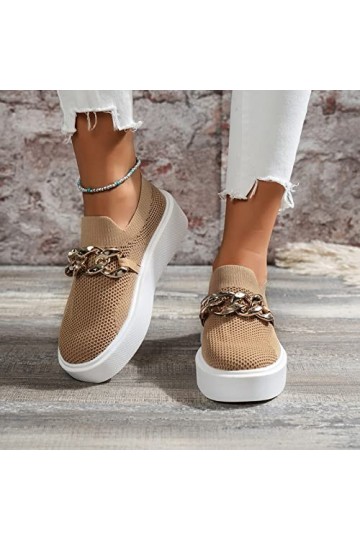 Fulidngzg Baskets pour femme - Chaussures de sport élégantes - Légères et respirantes - Pour femme - Chaussures de marche bas