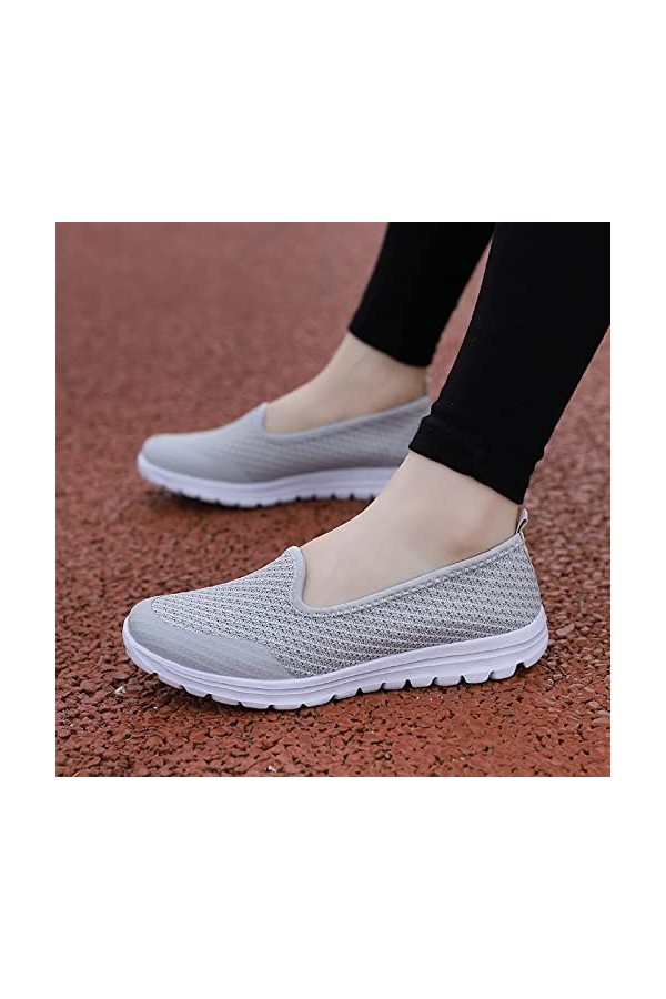 GeRRiT Baskets dété à la Mode for Femmes, Chaussures décontractées à Enfiler, Maille de Couleur Unie, Chaussures de Tennis C