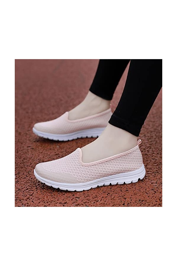 GeRRiT Baskets dété à la Mode for Femmes, Chaussures décontractées à Enfiler, Maille de Couleur Unie, Chaussures de Tennis C