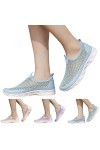 Chaussures de Sport Femme Respirant Femmes Baskets Mode été Nouveau modèle Simple Couleur Unie Maille Creuse Respirant Fond P