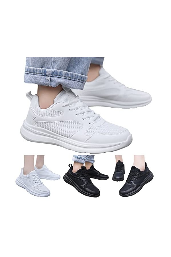 Baskets Mode Femme Sneakers Confortables Pas Cher Mode Slip-on Baskets Mode Basses Tendances Fitness Respirantes Sneakers Cha