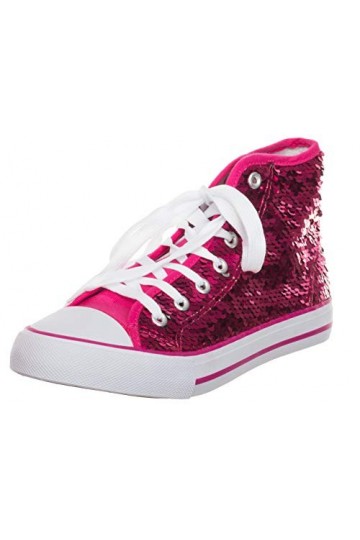 Brandsseller Baskets à paillettes semi-hautes pour femme - Rose - Rose/argenté, 41 EU