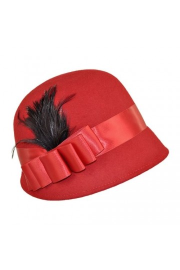 Chapeau Cloche Chloe Rouge sur LA Tete - Taille Unique