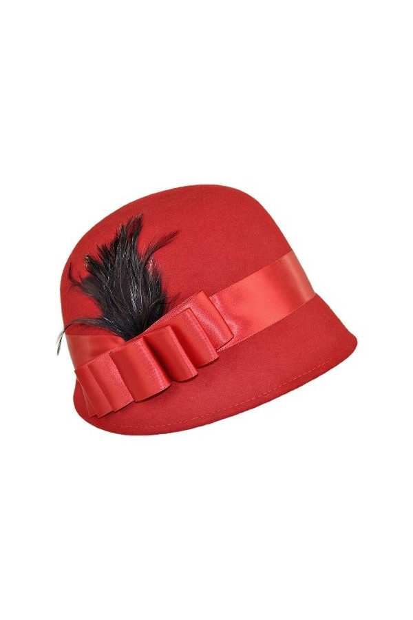 Chapeau Cloche Chloe Rouge sur LA Tete - Taille Unique