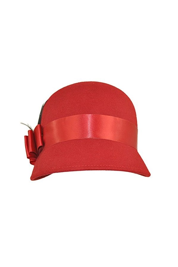 Chapeau Cloche Chloe Rouge sur LA Tete - Taille Unique