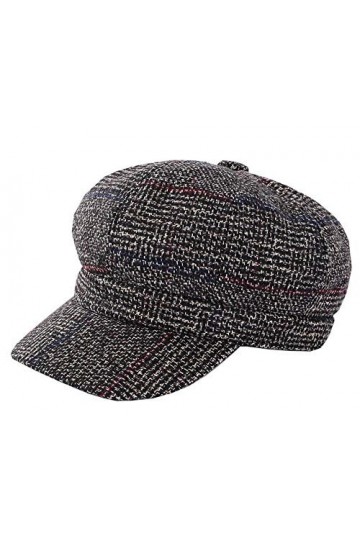 Casquette de boulanger chaude et épaisse à carreaux pour femme, café