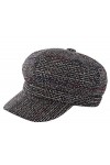 Casquette de boulanger chaude et épaisse à carreaux pour femme, café