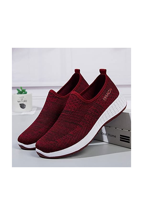 Baskets Femmes Chaussures Confortable Basculant Chaussures Tennis Basket Sport Chaussures De Marche Respirant Mode Course Con