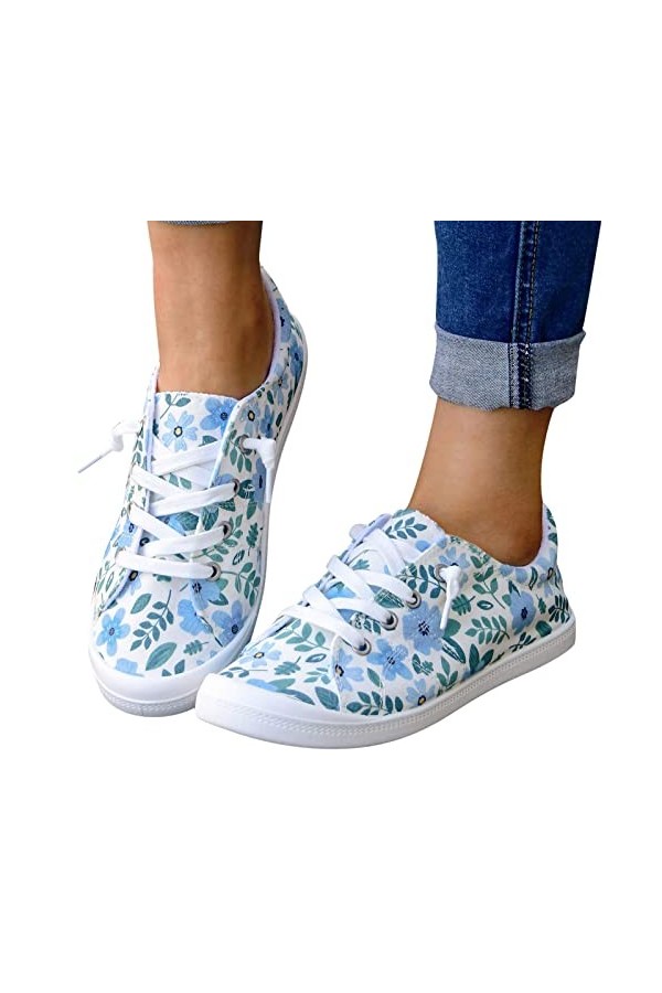 Chaussures Femme Sneaker Casual Doux Mode Outdoor Chaussures Antidérapant Respirant Léger Imprimé Floral Baskets Chaussures d