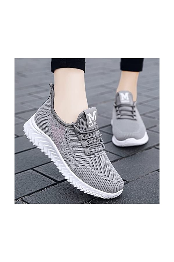 Femmes Chaussures De Course De Sport Mesh Gym Randonnée Randonnée Randonnée Respirant Casual Respirant Basket Antidérapant Re