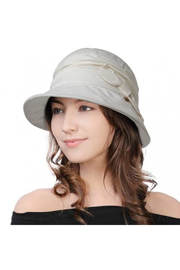 Jeff & Aimy Chapeau cloche vintage des années 1920 Fedora Bowler Église Derby Chapeau de fête Automne Printemps, 93561_Beige,