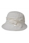Jeff & Aimy Chapeau cloche vintage des années 1920 Fedora Bowler Église Derby Chapeau de fête Automne Printemps, 93561_Beige,