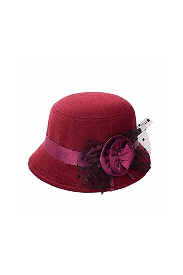 Bodhi2000 - Chapeau melon - Femme - rouge - Taille Unique