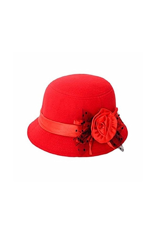 Bodhi2000 - Chapeau melon - Femme - rouge - Taille Unique