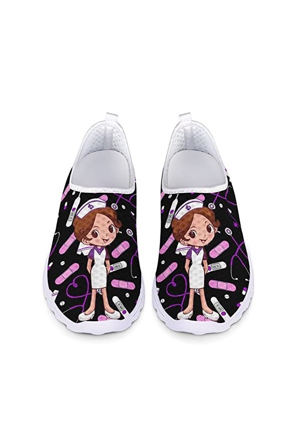 Kuiaobaty Baskets tendance décontractées en maille respirante pour femme - Chaussures de course plates et confortables - Chau