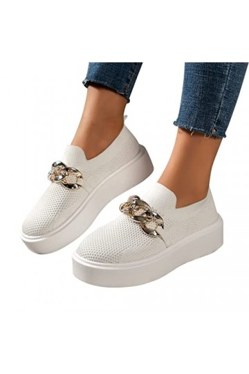 Fulidngzg Baskets pour femme - Chaussures de sport élégantes - Légères et respirantes - Pour femme - Chaussures de marche bas