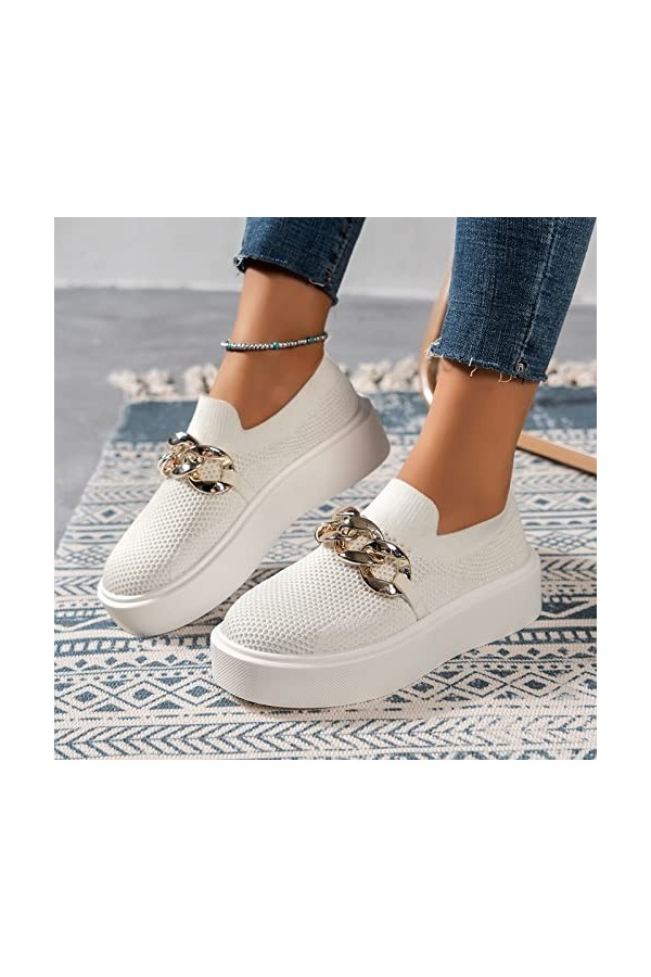 Fulidngzg Baskets pour femme - Chaussures de sport élégantes - Légères et respirantes - Pour femme - Chaussures de marche bas