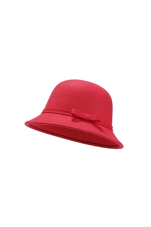 UltraKey Chapeau de Feutre pour Femmes, Réglable en Daim Vintage Réglable avec Bowknot