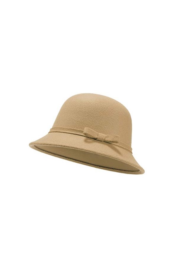 UltraKey Chapeau de Feutre pour Femmes, Réglable en Daim Vintage Réglable avec Bowknot