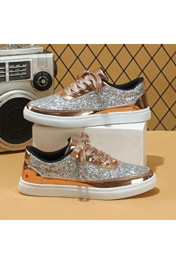 Baskett de Marche Femmes décontractées à Plateforme Nouvelles Chaussures à la Mode pour Femmes Chaussures Plates à Lacets Bas