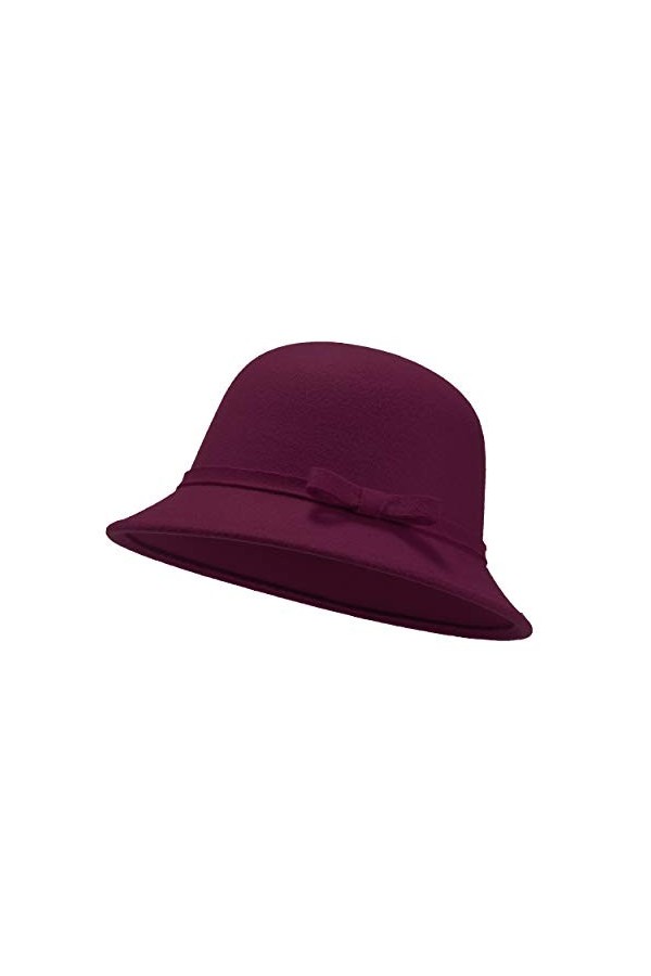 UltraKey Chapeau de Feutre pour Femmes, Réglable en Daim Vintage Réglable avec Bowknot