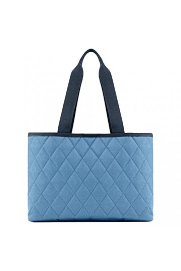 reisenthel classic shopper L rhombus blue - Sac shopping spacieux et sac à main élégant en un - Fabriqué en matériau hydrofug